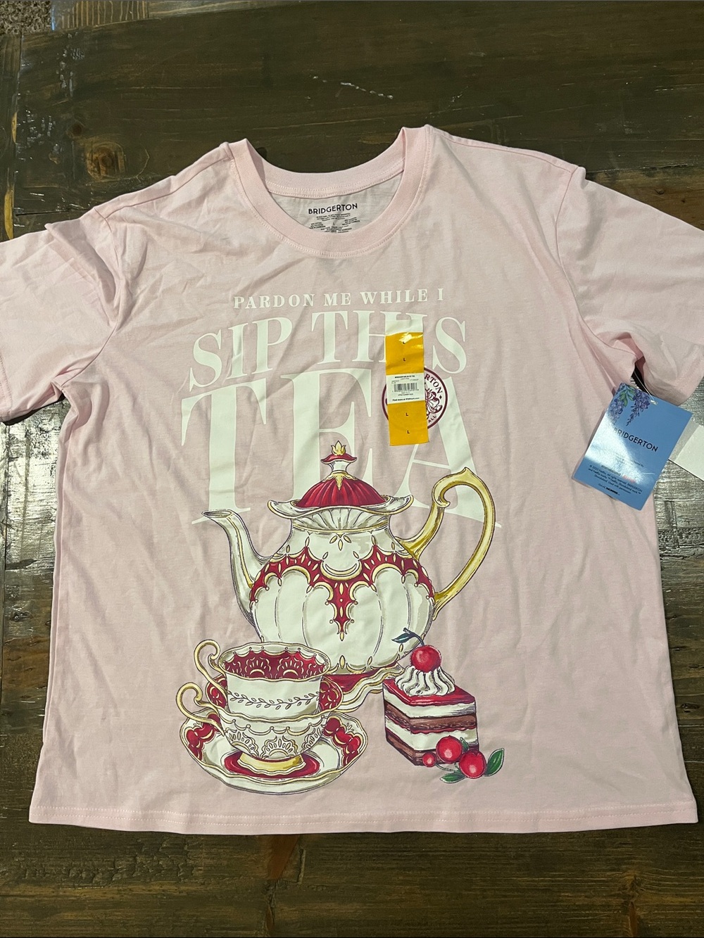 Bridgeton Pink 'Sip This Tea' Short Sleeve Graphic Tee